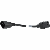 Volex Power Cords Cord, Power, C13, C14 Plug, 3 Cond SJT Cbl, 3'3", 18 AWG, Black, Plastic Ins