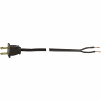 Volex Power Cords Cord, Power, 1-15P Plug, Stripped End, 2 Cond SPT-1 Cbl, 9ft., 18 AWG, Brown PVC Jkt