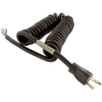 Volex Power Cords Cord, Power, 5-15P Plug, Stripped End, 3 Cond SJO Cbl, 1ft., 16 AWG, Black PVC Jkt