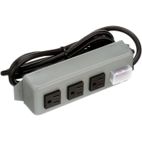 Waber by Tripp Lite Power Strip, Basic, 3 Outlets, Wall/Desk Mnt, Cur-Rtg 15A, 6ft. Cord, Vol-Rtg 120VAC