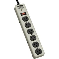 Waber by Tripp Lite Surge Suppressor, 6, 15 A 6 ft. UL Listed, 15 A, 120 VAC, Metal, SJT