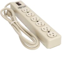 Waber by Tripp Lite Power Strip, Basic, 6 Outlets, Wall/Desk Mnt, Cur-Rtg 15A, 6ft. Cord, Vol-Rtg 120VAC