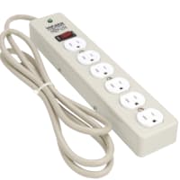 Waber by Tripp Lite Surge Protector, 6, 15 A, lt 1 ns, 6 ft., UL Listed, 15 A, 120 VAC, Metal, SJT