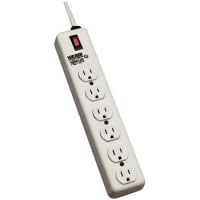 Waber by Tripp Lite Surge Protector, 6, 15 A, lt 1 ns, 6 ft., UL Listed, 15 A, 120 VAC, Metal, SJT