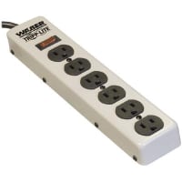 Waber by Tripp Lite Power Strip, Basic, 6 Outlets, Wall/Desk Mnt, Cur-Rtg 15A, 6ft. Cord, Vol-Rtg 120VAC