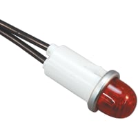 Wamco Inc. Indicator Pnl-Mnt Neon Red 0.500 In 105-125 VAC Lens Dome 22AWG Wire Leads