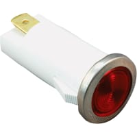 Wamco Inc. Indicator Pnl-Mnt Neon Red 0.500 In 105-125 VAC Lens Flush 0.187 Terminals