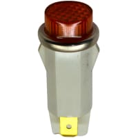 Wamco Inc. Indicator Pnl-Mnt:Incandescent Amber 0.50 In 28V Lens High Hat 0.187 Terminals