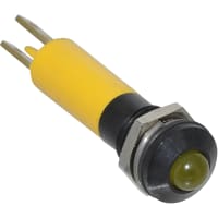 Wamco Inc. Panel Mount Indicator Yellow LED 0.315" Quick Connect 24 V WL-1908 Series