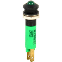 Wamco Inc. Indicator 8mm Green 24V BLACK Bezel