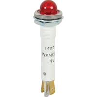 Wamco Inc. Panel Mount Indicator Red LED 0.38" (9.7mm) 12 V Dome WL-6091 Series