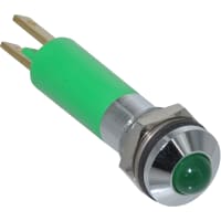 Wamco Inc. Panel Mount Indicator Green LED 0.315" Quick Connect 24 VDC WL-1908 Series