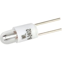 Wamco Inc. Lamp, T-1, Bi-Pin Base, 28V, Incandescent, 24mA, CC-2F Filament, 16000 Hours