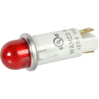 Wamco Inc. Indicator Pnl-Mnt Neon Red 0.500 In 105-125 VAC Lens Dome 0.187 Terminals