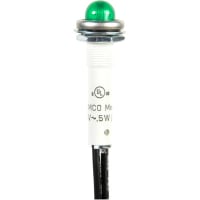 Wamco Inc. NEON IND .375INCH Green 230VAC Dome 6INCH LDS