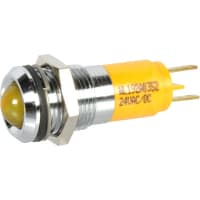 Wamco Inc. Panel Mount Indicator Yellow LED 24V 0.55" Chrome Bezel WL-192A Series