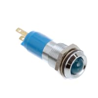 Wamco Inc. Indicator PNL-MNT LED Blue 500MCD 14mmDIA 24VDC Solder/QC BRT Chrome(Bezel)