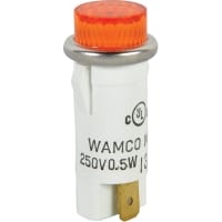 Wamco Inc. Indicator Pnl-Mnt Neon Amber 0.500 In 208-250 VAC Lens High Hat 0.187 Terminals