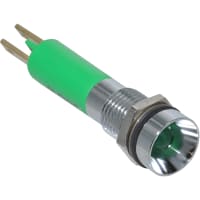 Wamco Inc. Panel Mount Indicator Green LED 0.315" Quick Connect 24 VDC WL-1908 Series