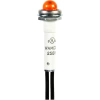 Wamco Inc. NEON IND .375INCH Amber 230VAC Dome 6INCH LDS