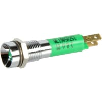 Wamco Inc. Indicator PNL-MNT LED IN 5mm 12VDC Green Satin Chrome