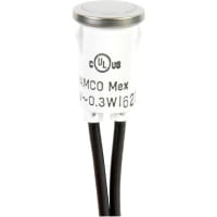 Wamco Inc. Indicator Pnl-Mnt Neon White 0.500 In 105-125 VAC Lens Flush 0.187 Terminals