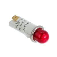 Wamco Inc. Indicator Pnl-Mnt Neon Red 0.500 In 208-250 VAC Lens Dome 0.187 Terminals