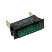 Wamco Inc. Panel Mount Indicator Rectangular Green Neon 105-125V Quick-Connect Tabs