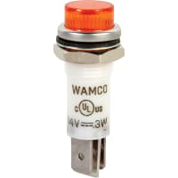 Wamco Inc. LED Ind .50" Amber 14V Cyl .25 QCT