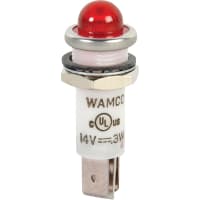 Wamco Inc. LED Ind .50" Red 14V SDome .25 QCT