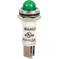 Wamco Inc. LED Ind .50" Green 14V SDome .25 QCT