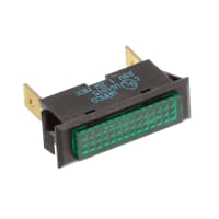 Wamco Inc. Panel Mount Indicator Rectangular Green Incandescent 24-28V Quick-Connect Tabs