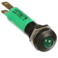 Wamco Inc. Panel Mount Indicator Green LED 0.315" 1200 mcd 12 VDC WL-1908 Series