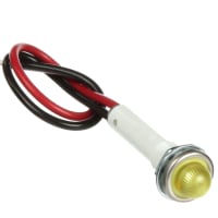 Wamco Inc. Panel Mount Indicator Yellow LED 0.38" 12V Dome Wire Leads WL-6091 Series