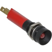 Wamco Inc. Indicator 8mm Red 24V BLACK Bezel RECESSED