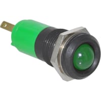 Wamco Inc. Indicator LED Green 70mcd 14mm 24VDC Panel black Chrome 46 mm -25degc 60deg 10