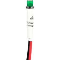 Wamco Inc. LED IND .31INCH Green 14V CYL 6INCH LDS