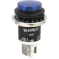 Wamco Inc. Indicator Panel Mount Blue .69" 28V 3000mcd .25" Terminal Semi-Flush