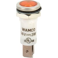 Wamco Inc. LED Ind .50" Amber 14V Flush .25 QCT