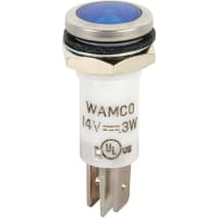 Wamco Inc. LED Ind .50" Blue 14V Flush .25 QCT