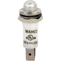 Wamco Inc. LED Ind .50" White 14V SDome .25 QCT