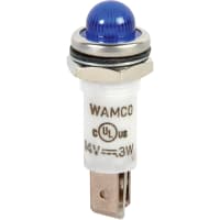 Wamco Inc. LED Ind .50" Blue 14V SDome .25 QCT