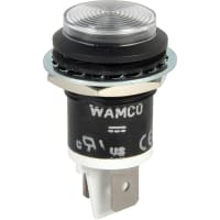 Wamco Inc. Indicator Panel Mount White .69" 28V 3000mcd .25" Terminal Semi-Flush