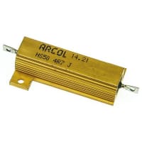 ARCOL HS50 Series Aluminum Housed Axial Panel Mount Resistor, 4.7Ohms +/-5% 50W