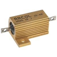 ARCOL HS25 Series Aluminum Housed Axial Panel Mount Resistor, 1Ohms +/-5% 25W