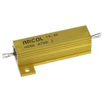 ARCOL HS50 Series Aluminum Housed Axial Panel Mount Resistor, 470Ohms +/-5% 50W