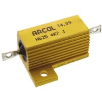 ARCOL HS25 Series Aluminum Housed Axial Panel Mount Resistor, 4.7kOhms +/-5% 25W