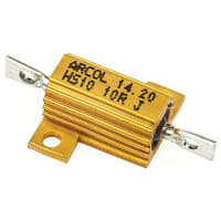 ARCOL HS10 Series Aluminum Housed Axial Panel Mount Resistor, 10Ohms +/-5% 10W