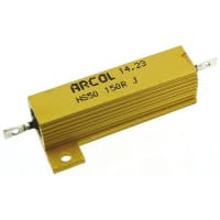 ARCOL HS50 Series Aluminum Housed Axial Panel Mount Resistor, 150Ohms +/-5% 50W