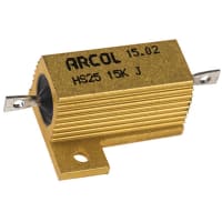 ARCOL HS25 Series Aluminum Housed Axial Panel Mount Resistor, 15kOhms +/-5% 25W